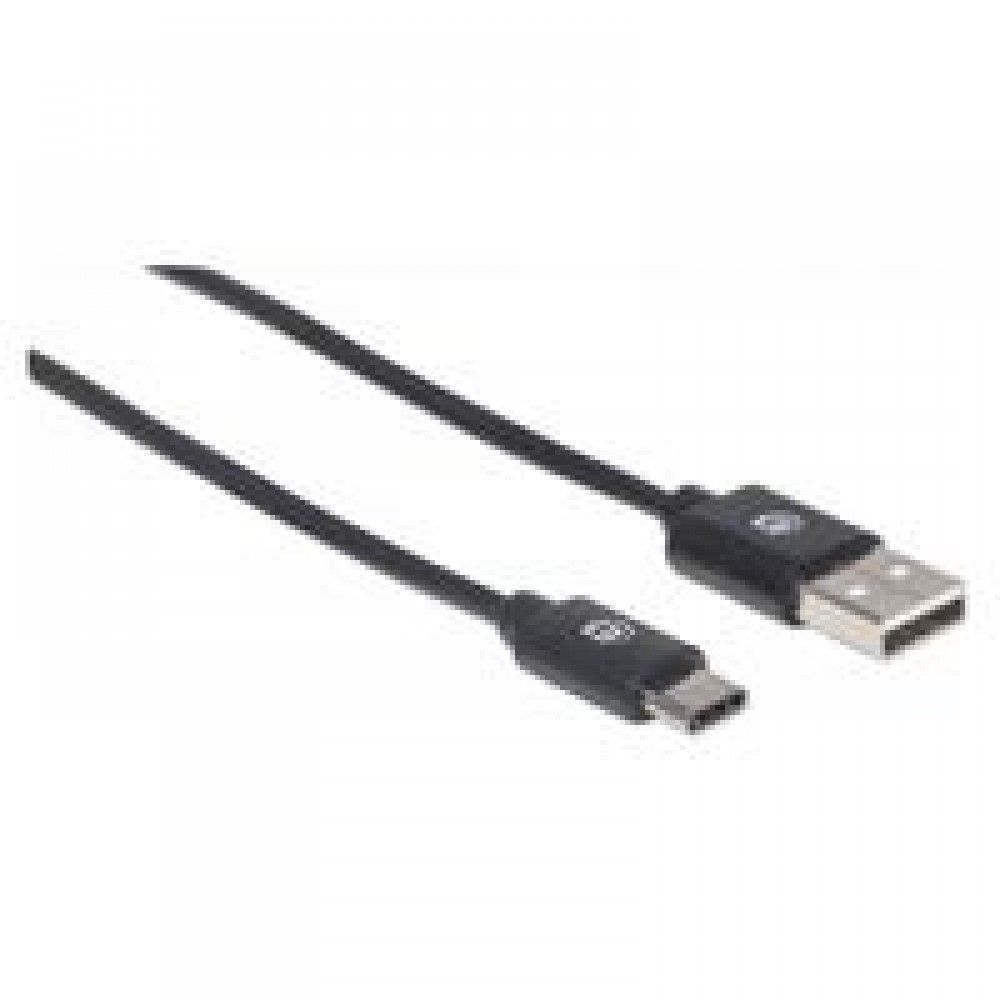 CABLE USB-C, AM-CM 0.5M V2, NEGRO MANATTAN