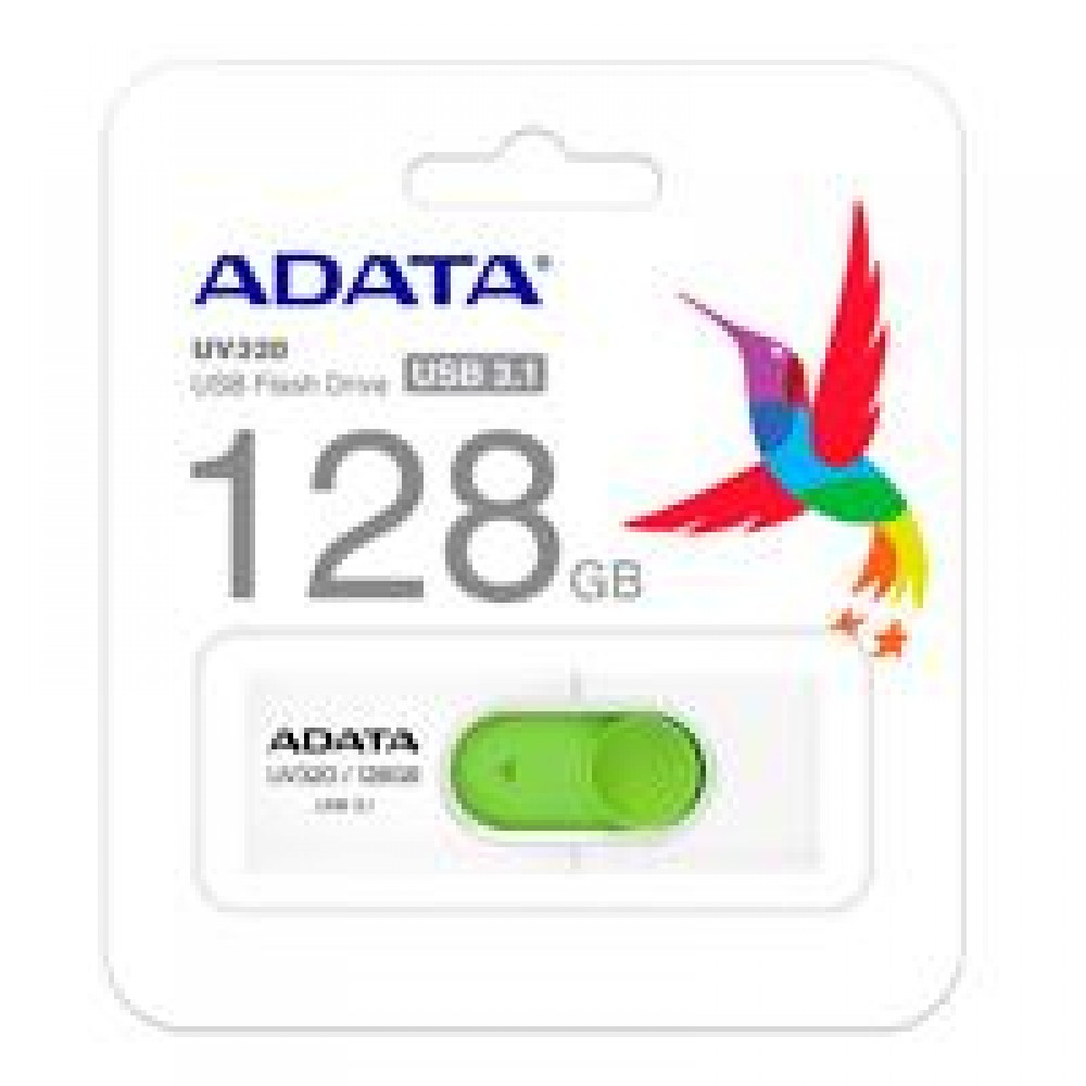 MEMORIA ADATA 128GB USB 3.2 UV320 RETRACTIL BLANCO-VERDE