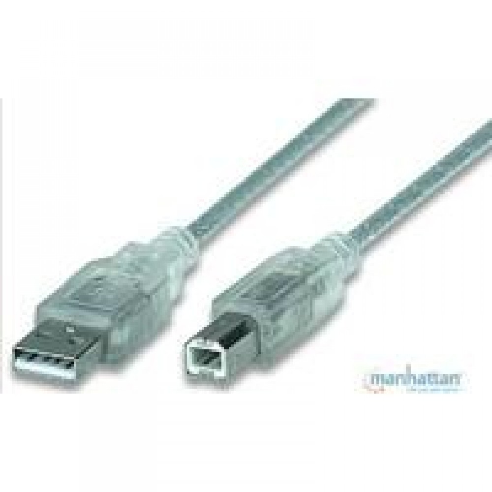 CABLE USB 2.0 MANHATTAN A-B DE 4.5 MTS PLATA
