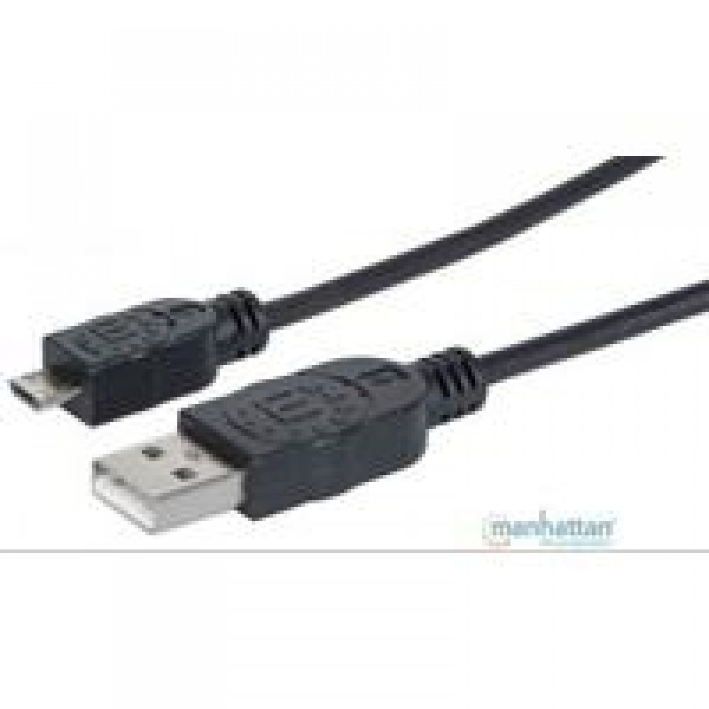 CABLE USB 2.0 TIPO A - MICRO USB 1.8 MTS NEGRO P/DISPOSITIVOS MOVILES