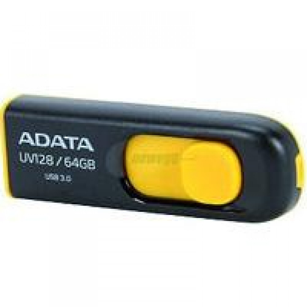 MEMORIA ADATA 64GB USB 3.2 UV128 RETRACTIL NEGRO-AMARILLO