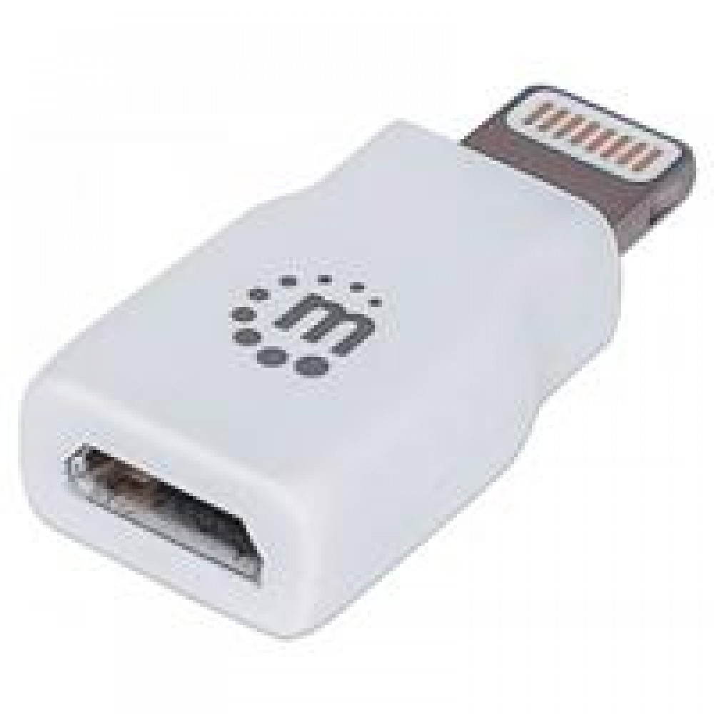 ADAPTADOR USB MICRO B A LIGHTNING 8 PIN MANHATTAN P/IPHONE 5 5S 5C IPOD TOUCH 5A GN IPAD 4A GN