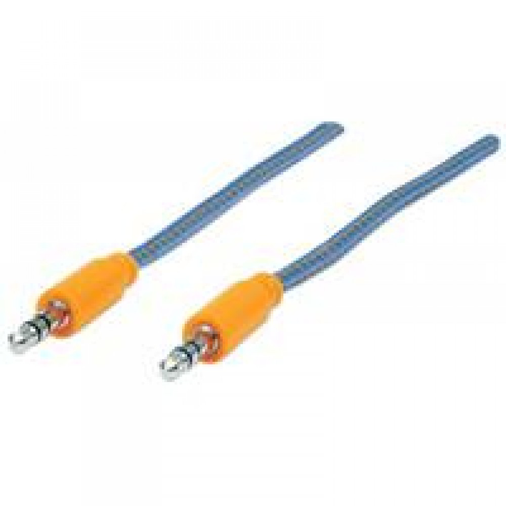 CABLE STEREO MANHATTAN 3.5 M-M IPOD A STEREO 1.8 M TEXTIL AZUL/NARANJA