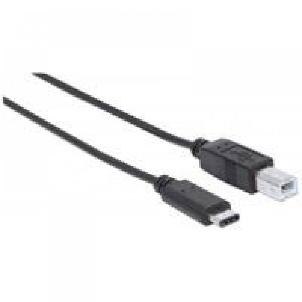CABLE PARA DISPOSITIVOS USB C DE ALTA VELOCIDAD USB 2.0, C MACHO/ B MACHO, 480 MBPS, 2 M, NEGRO MANHATTAN