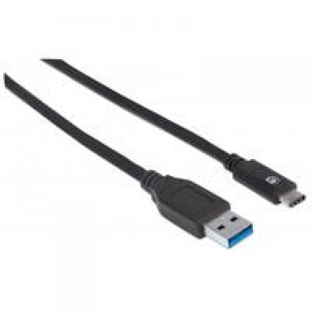 CABLE USB 3.1, GEN 2, DE A MACHO/ USB-C MACHO, 10 GBPS, 50 CM, NEGRO MANHATTAN