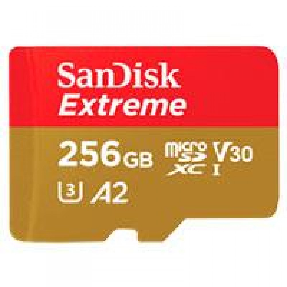 MEMORIA SANDISK EXTREME 256GB MICRO SDXC 160MB/S 4K CLASE 10 A2 V30 C/ADAPTADOR