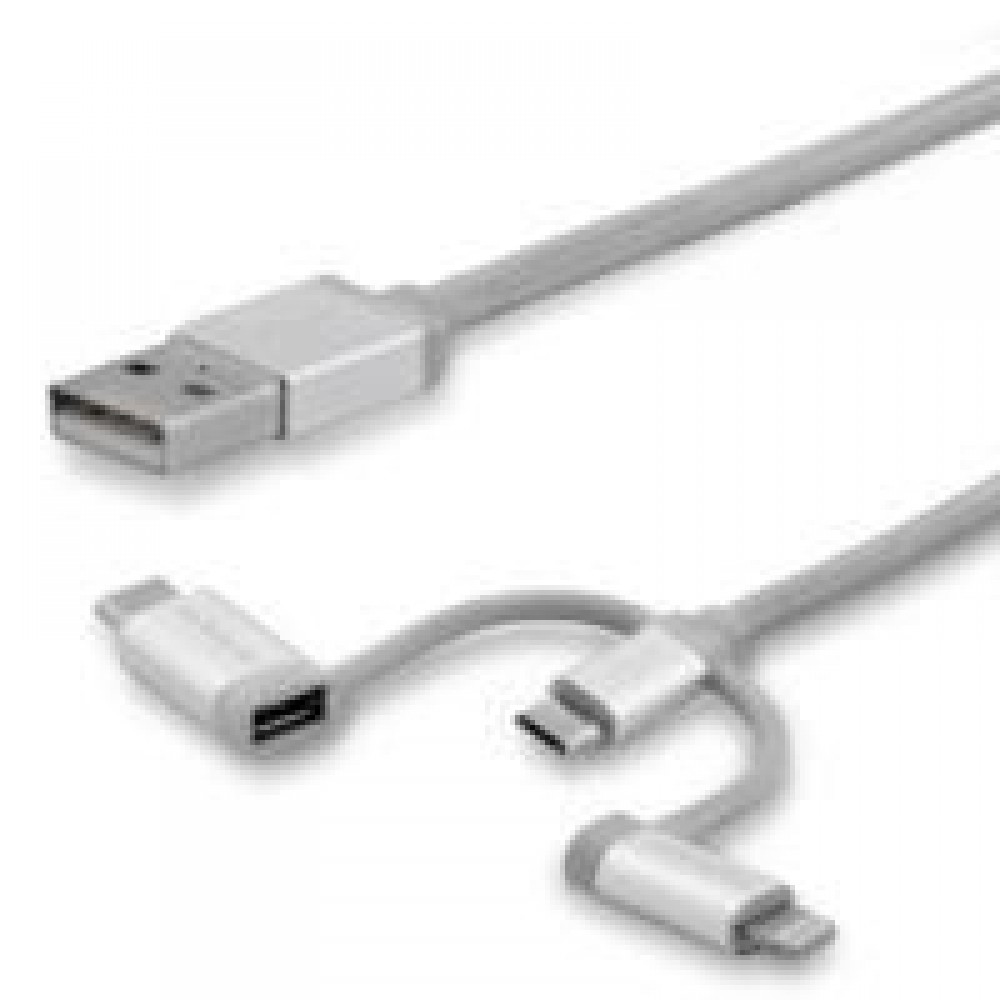CABLE DE 2M USB MULTI CARGA - LIGHTNING, USB C, MICRO USB - CABLE PARA SMARTPHONE USB TIPO C - CERTIFICADO MFI - USB 2.0 - CARGA 3 EN 1 - STARTECH.COM MOD. LTCUB2MGR