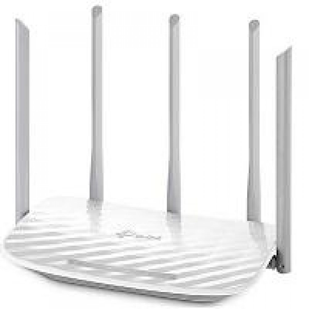 ROUTER INALAMBRICO TP-LINK ARCHER C60 AC1350 DUAL BAND 2.4 GHZ A 450MBPS Y 5 GHZ A 867MBPS 4 PUERTOS LAN 10/100 1 PUERTO WAN 10/100 Y 5 ANTENAS FIJAS