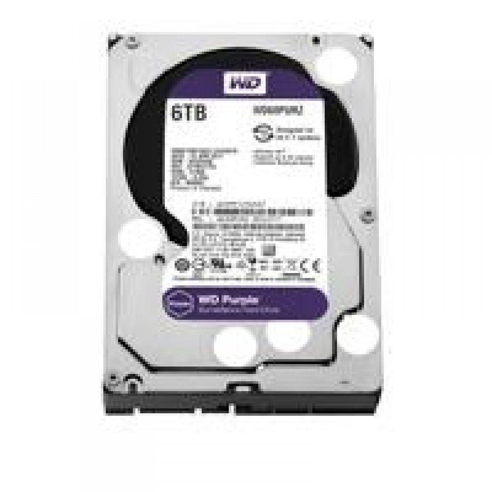 DD INTERNO WD PURPLE 3.5 6TB SATA3 6GB/S 64MB 24X7 PARA DVR Y NVR DE 1-16 BAHIAS Y 1-64 CAMARAS